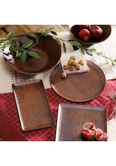 Mudo Home Wood Touch Kare Sunum 26cm Kahverengi