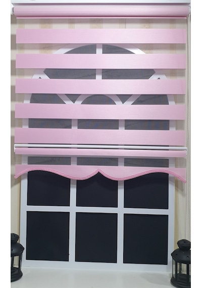 Zebra Stor Perde Pembe Etek Dilimli St 005