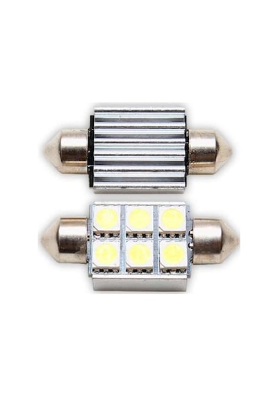 Sofit Ampul 6 Led Beyaz 12V 34Mm Can Bus 2 Adet