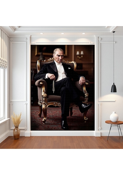 Mustafa Kemal Atatürk 100x150 Cm Poster Duvar Kağıdı 01 Çok Renkli