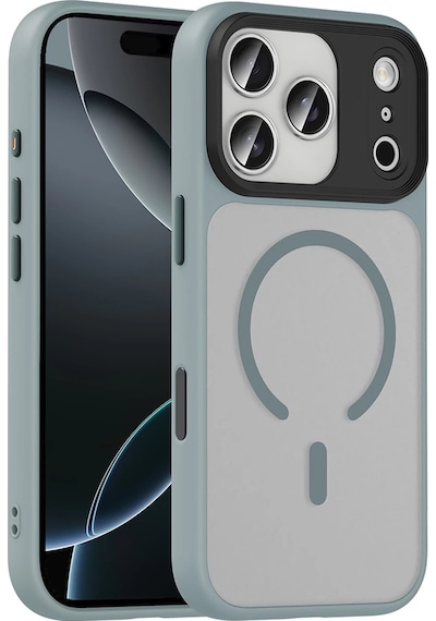 Apple Uyumlu iPhone 17 Pro Kılıf Mat Arka Yüzey Wireless Şarj Özellikli Zore Flet M-safe Kapak