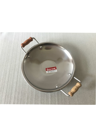 Kavurma Sacı - No:1 - 27 CM - Krom Çelik -ahşap Kulplu - Sac Tava
