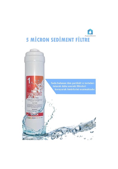 Aquastore Kapalı Kasa 12 Inç Su Arıtma Cihazı Filtresi Inline 6 Aylık Yeni Sistem Filtre Seti Diğer