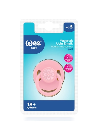 Wee Baby Cool Yuvarlak Uçlu Emzik No:3 Pembe 18+ Ay