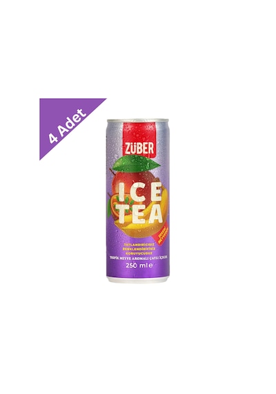 Züber Tropik Meyve Aromalı Ice Tea 250 Ml X 4 Adet - Egzotik Ferahlık Ve Katkısız Lezzet