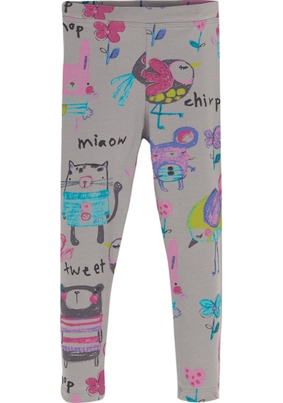Lovetti Gri 1 Kız Çocuk Chirping Animals Desen Tayt 4768G029 Gri