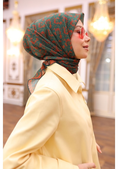 Silk Home Soft Eşarp 73077-18 Zümrüt, Turuncu, Hardal