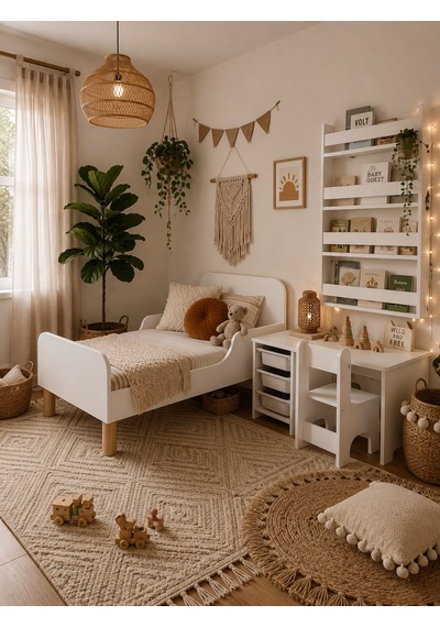 Montessorı Cocuk Odası Beyaz Tamamı Mdf