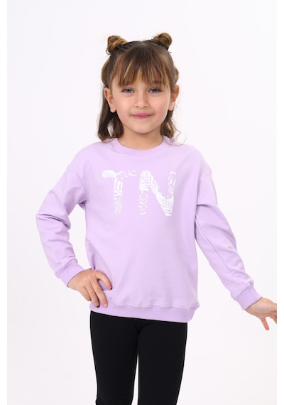 Toontoy Kız Çocuk Relax Fit Bisiklet Yaka Hafif Düşük Omuz Baskılı Sweatshirt - 2 İplik Lila Toontoy Kız Çocuk Relax Fit Bisiklet Yaka Hafif Düşük Omuz Baskılı Sweatshirt - 2 İplik Lila