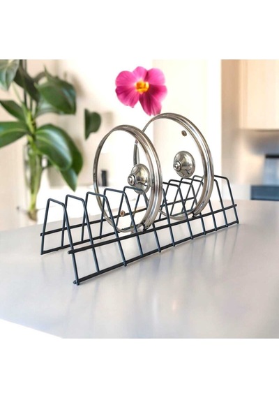 Tabaklık Rafı- Tencere Kapak Düzenleyici-tabak Kurutmalık -10 Bölmeli Antrasit Stand Metal 34 X 25 G Diğer