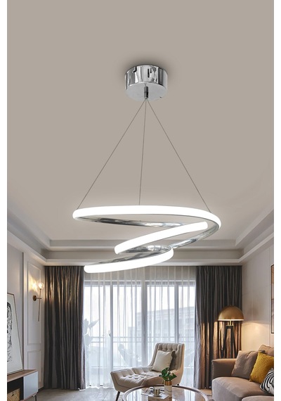 Galaksi Led Avize Dimmerli Krom 3 Renk Kumandalı 3 Renk