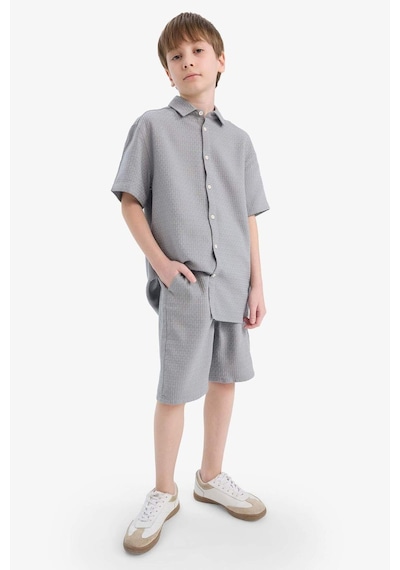 Defacto Erkek Çocuk Regular Fit Dokulu Şort E7014a825hsgr265 Gri