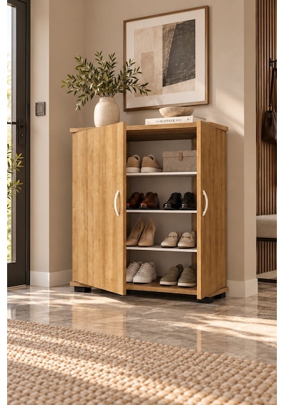 Moda 3 Raflı Ayakkabılık 70 X 76,6 X 32 Cm - Meşe