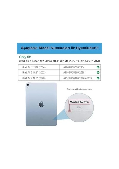 Ipad Air 11 M3 2025 / M2 2024 / Air 10.9 2022/2020 Ile Uyumlu Kapaklı Standlı Uyku Modlu Smart Kılıf, Clove Purple