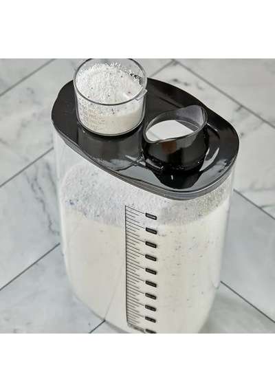 Geçirmez Vakumlu Deterjan Saklama Kabı - Kendinden Ölçekli Vakum Kapaklı Deterjanlık 2100 Ml Çok Renkli