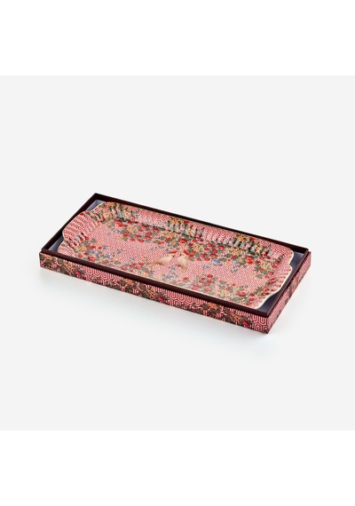 Kırmızı Porselen Tepsi 35x15,6x2,6 Cm