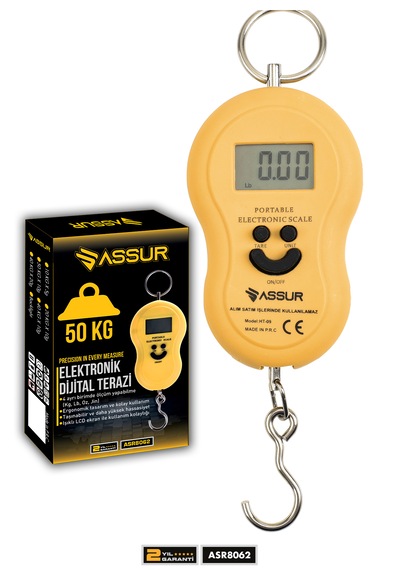 Assur Asr8062 Dijital El Terazisi 4 Ayrı Birim Hassas 50 Kg Kantar Terazi Sarı