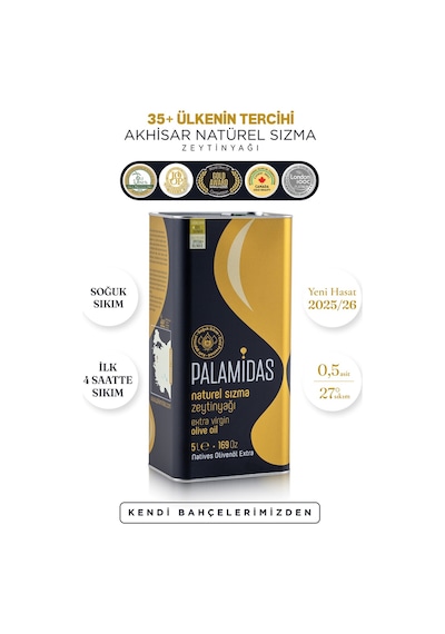 Palamidas Soğuk Sıkım Natürel Sızma Zeytinyağı Özel Harman 5 L