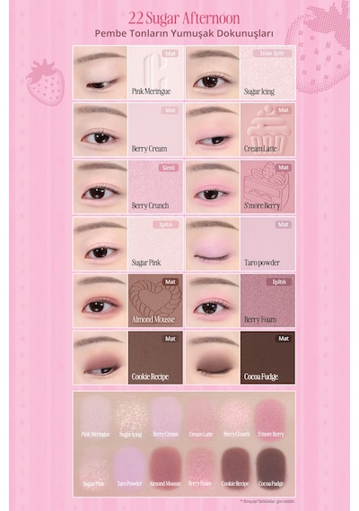 Hafif Dokulu Yoğun Renklere Sahip Göz Farı Paleti Clıo Pro Eye Palette Air 22 Sugar Afternoon