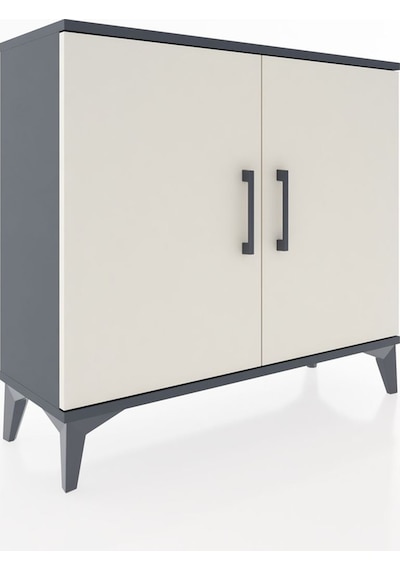 Arges Şifonyer Tek Raflı 2 Kapaklı 88x30x80 Antrasit-aytaşı Antrasit