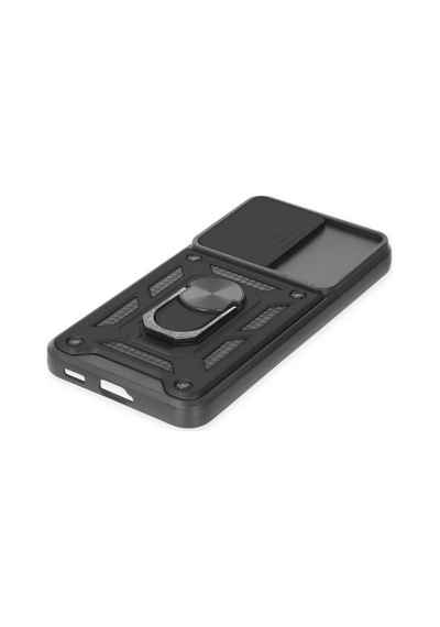 Samsung Galaxy S22 Kılıf Pars Lens Yüzüklü Silikon - Siyah Düz Renkli