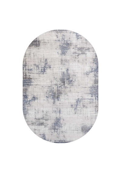Etro Dekoratif Modern Akrilik Makine Oval Halı Et01 Mavi