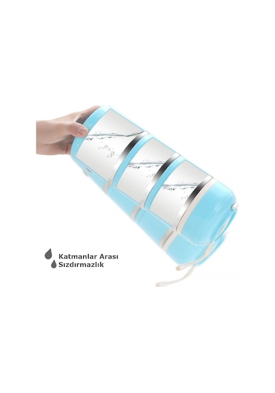 Worthbuy Yemek Termosu 3 Katman Sefer Tası 1.65 Lt Mavi
