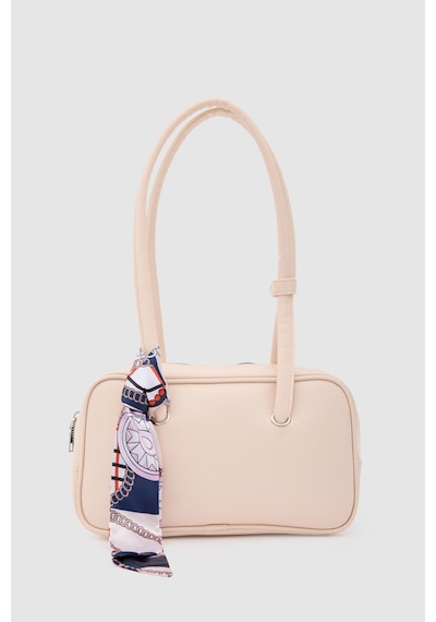 Shule Bags Beau Fular Detaylı Baget Çanta Pudra Pembe Pudra