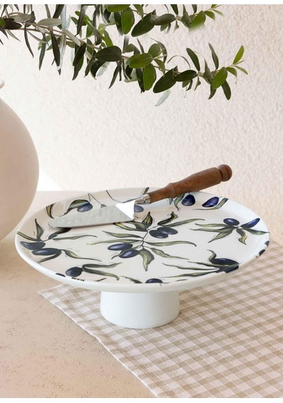 The Mia Olivos Ayaklı Servis Tabağı 10x30 Cm Ovs0010 Çok Renkli