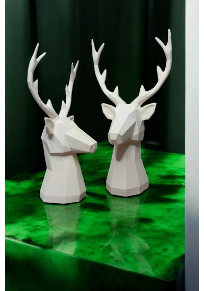 2'li Set Geyik Figürlü Modern Dekoratif Pinterest Biblo 22cm/19cm Dekoratif Geyik, Pinterest