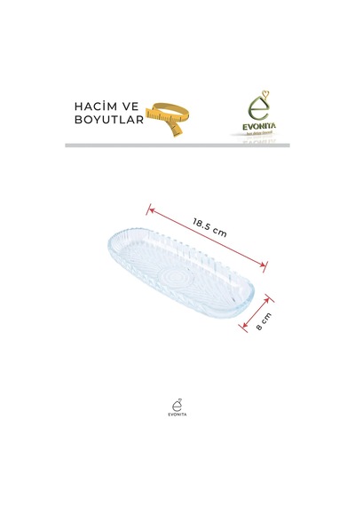 4 Lü Cam Kayık Sunum Tabağı Şeffaf Servis Tabağı Kahvaltılık Meze Çerez Tabak Oval Şık