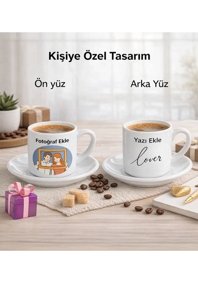 Bk Gift Kişiye Özel Kendin Tasarla Türk Kahvesi Fincanı - Sevgiliye Hediye, Arkadaşa Hediye, Doğum Günü Hediyesi Kobitmeyencom36890 Bk Gift