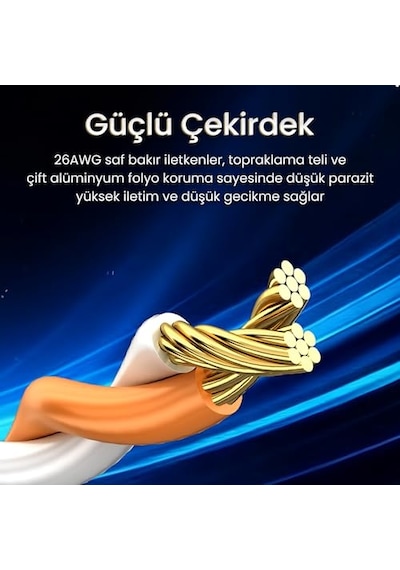 Cat7 10gbps Gigabit 600mhz Ftp Rj45 Flat Ethernet Kablosu 3 Metre Diğer