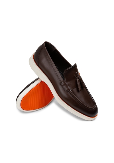 Deery Hakiki Deri Kahverengi Püsküllü Erkek Loafer - 01958mkhvc01 Kahverengi