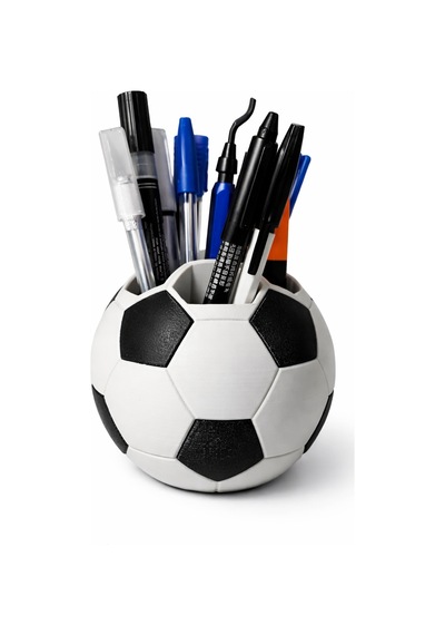 Futbol Topu Kalemlik Masaüstü Kalem Organizer Dekoratif Kalem Tutucu Ofis & Kalemlik Siyah - Beyaz