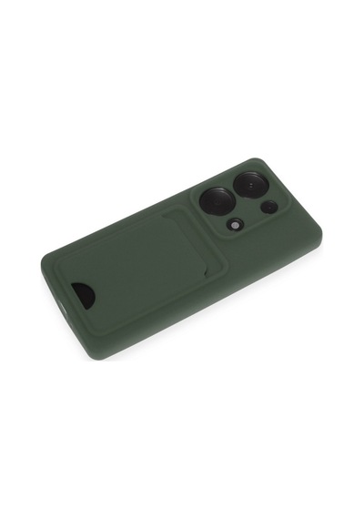 Xiaomi Redmi Note 13 Pro 4g Uyumlu Kılıf Kelvin Kartvizitli Silikon - Koyu Yeşil