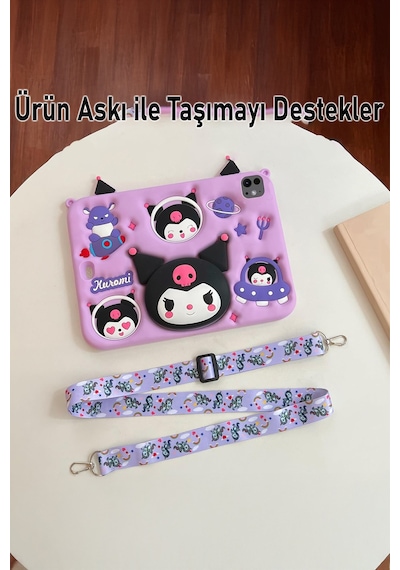 Apple Uyumlu iPad  8. Ve 9. Nesil 10.2 Inç 2020 / 2021 Kedi Kılıf Standlı Eğlenceli Koruma Levander