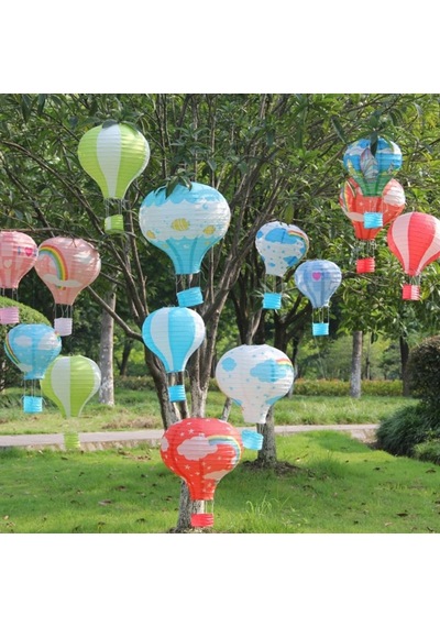 Dekoratif Renkli Kağıt Dilek Feneri Balonu Renkli Uçan Balon Çok Renkli