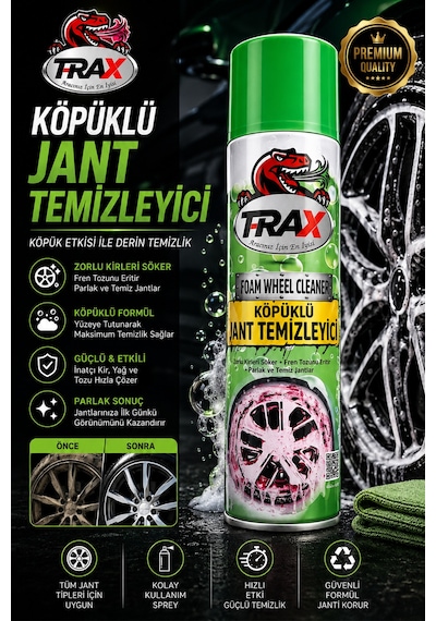 Premium Oto Araç Jant Temizleyici Köpük Jant Temizleme Aerosol 500ml