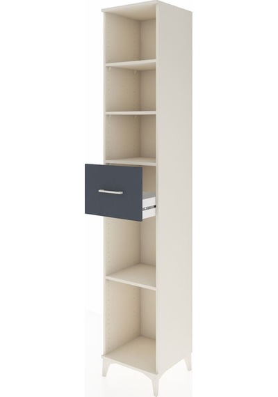 Hyperion Dolap 4 Raflı Tek Çekmeceli 44x44x243 Aytaşı-antrasit Aytaşı