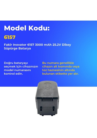 Fakir Inovator 6157 Dikey Süpürge 3000 Mah 25.2v Batarya