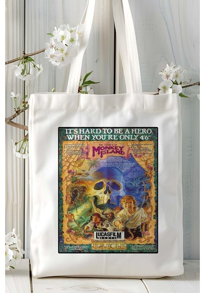 Art Hediye The Secret Of Monkey Island Oyun Baskılı Omuz Çanta Kişiye Özel Model 5 Çok Renkli