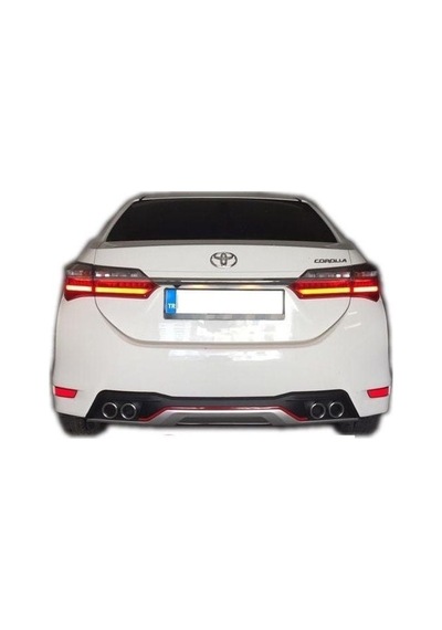 Toyota Corolla Uyumlu Difüzör Egsoz Görünümlü Kırmızı Şeridli