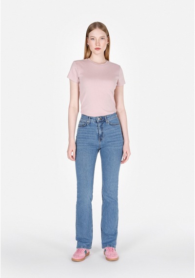 Colin's Colins Slim Fit Yuvarlak Yaka Düz Kadın Pembe Kısa Kol Tişört Cl1073597 Q1.v1 Ppo