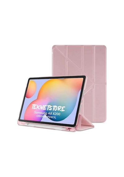Samsung Galaxy Tab S6 Lite P610 Uyumlu Kalem Bölmeli Pu Deri Arkası Yumuşak Koruyucu Silikon Kılıf