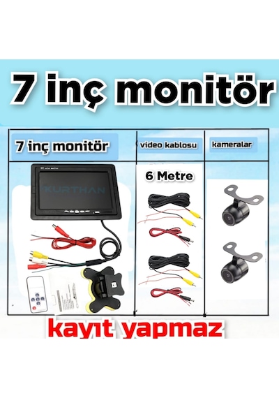 2 Ad150'' Geniş Açı Ahd 1080p Kelebek Kamera Ve 7 İnç Qled Ekran