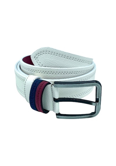 Süzer Deri 4 Cm.lik Spor Suni Deri Çift Dikişli Model Erkek Kemer Beyaz Beyaz