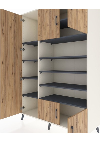 Hyperion Dolap 10 Raflı 5 Kapaklı 132x44x195 Aytaşı-çam/antrasit Aytaşı