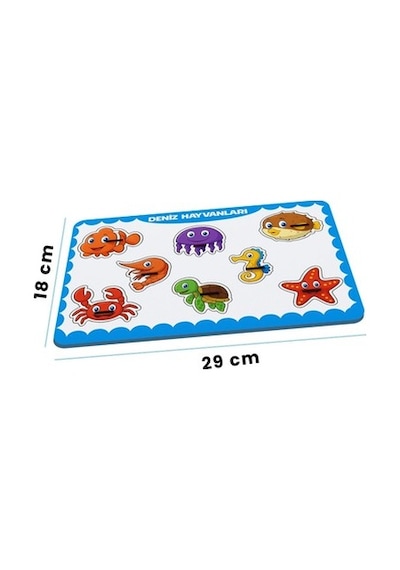 Deniz Hayvanları Temalı 8 Parça Ahşap Puzzle Eğitici
