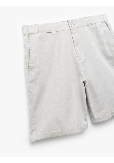 Koton Düğmeli Bermuda Cepli Katlamalı Paça Keten Pamuk Karışımlı Chino Şort Gri Desenli 5sam40015hw Gri Desenli Koton Düğmeli Bermuda Cepli Katlamalı Paça Keten Pamuk Karışımlı Chino Şort Gri Desenli 5sam40015hw Gri Desenli